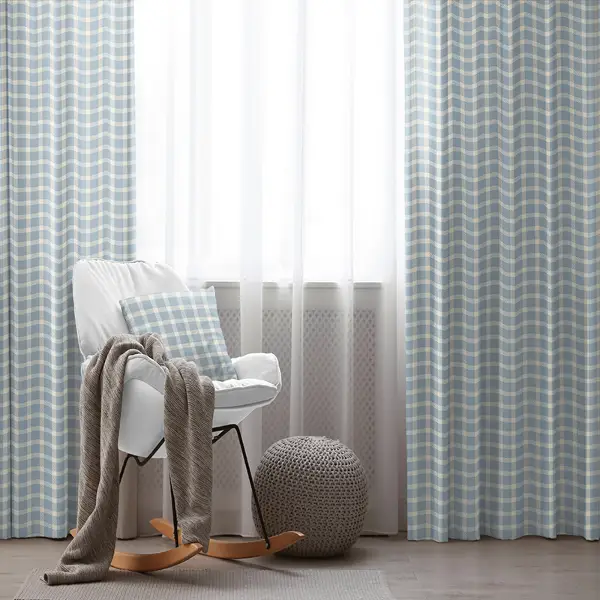 Çocuk Odası - Salon Fon Perde Evim1615-4 Kumaşı Kalındır Duck Bezi Değildir- Mavi-beyaz