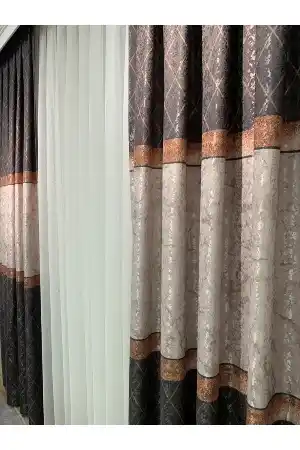 Yatak Odası - Brillant Fon Perde Yeni Moda Tasarım Renk Kanat Yan Perdeler Salon Misafir Odası Perde