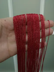 İp Perde - İnce Zincir Serisi İp Perde (beyaz, Krem, Gri, Kırmızı, Bordo, Siyah, Mavi, Pembe, Sarı)- Kırmızı