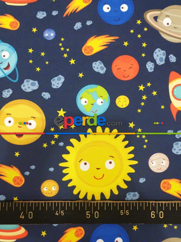 Çocuk Odası Fon Perde K474c - Kumaşı Kalındır Duck Bezi Değildir.- Lacivert-Mavi-Mavi Koyu-Çok Renkli