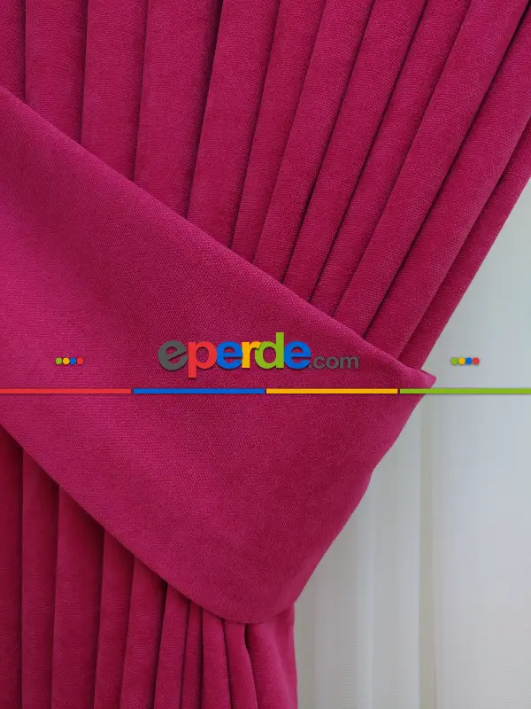 Salon Fon - Fuşya Düz Sade Fon Perde (  Dökümlü Fon )- Fuşya