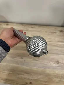 Metalik Gümüş Gri Metal Rustik Perdelik