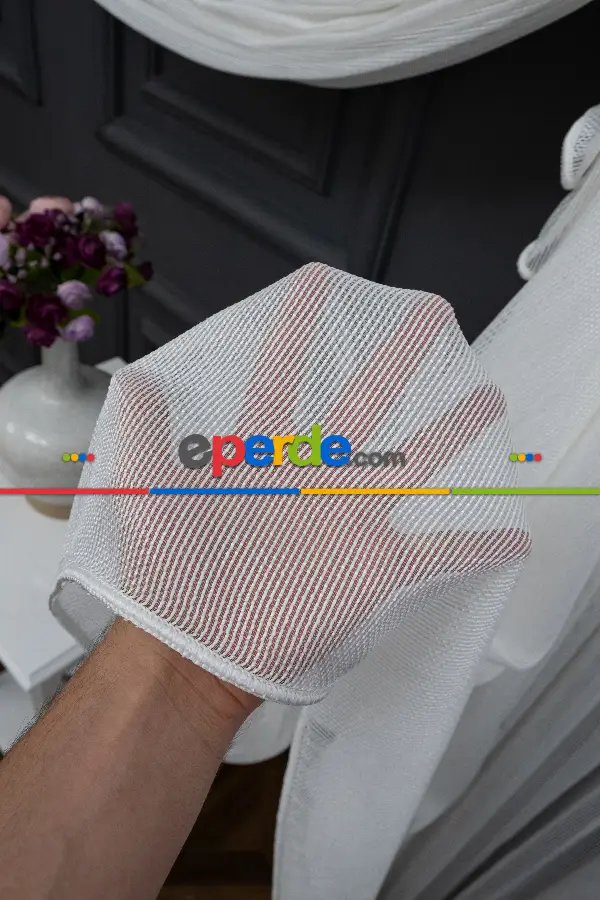 Mutfak Tül Çizgili Zincir Tülden Yalancı Kruvaze - Halat İle Tülden Fon - Yana Toplamalı Tül - Kordon Toplama Tül - Çift Veya Tek Kanat - Kurşunlu Tül - Aksesuar İlave Ücretlidir - Renkleri Mevcut