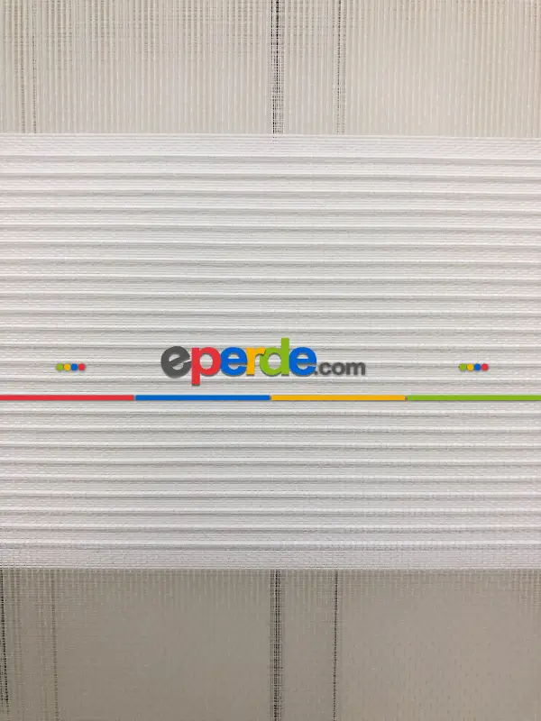 Salon Zebra Perde - Yüksek Kalite Plise Zebra Perde - Ekru Renk- Ekru