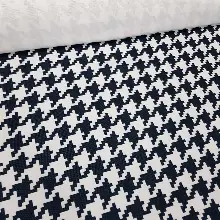 Salon Fon - Beyaz Siyah Kazayağı Desenli Fon Perde - Kumaşı Kalındır Duck Bezi Değildir- Siyah-Beyaz