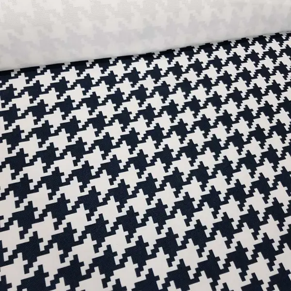 Salon Fon - Beyaz Siyah Kazayağı Desenli Fon Perde - Kumaşı Kalındır Duck Bezi Değildir- Siyah-Beyaz