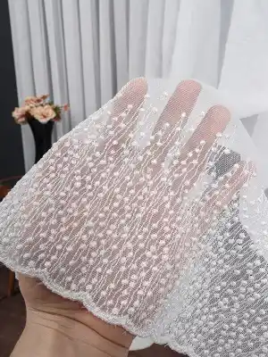 Etek Ucu Nakış İşlemeli Tül Perde