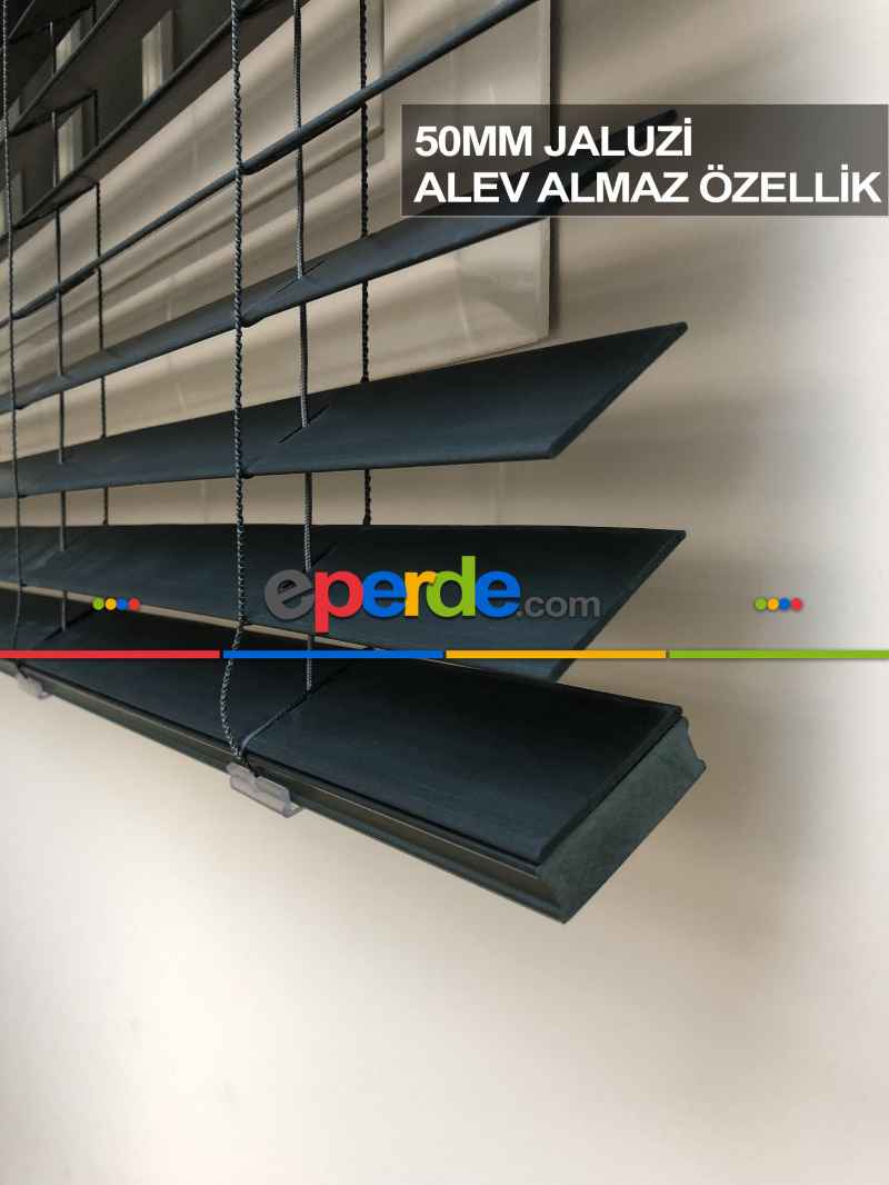 Mutfak Ahşap Jaluzi Perde- Siyah
