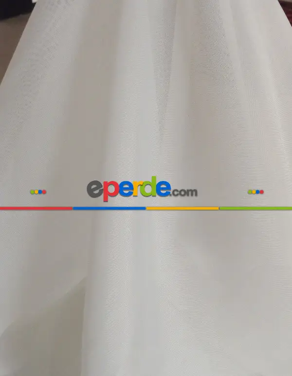 Düz Tül Perde (ekru Geniş En)- Beyaz-ekru