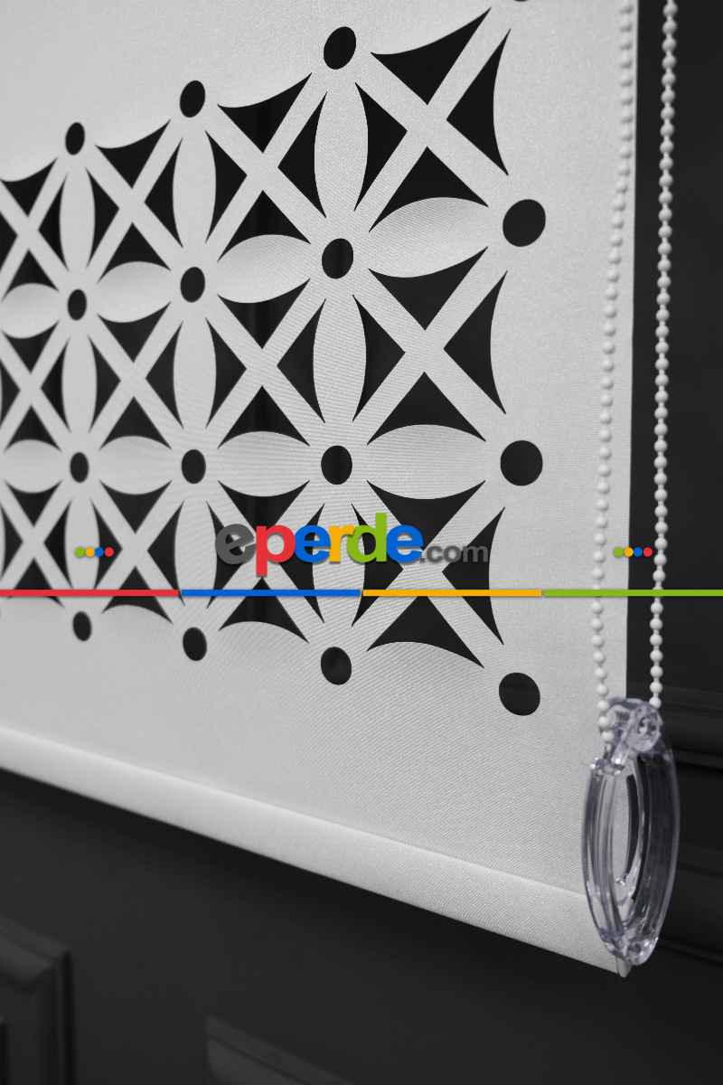 Ekru Renk Lazer Kesim Mat Stor Perde (ister Düz - İster Lazer Kesimli Satın Alın)