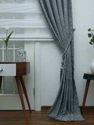 Gri - Düz Jakar Fon Perde- Gri-füme-antrasit-gri Açık