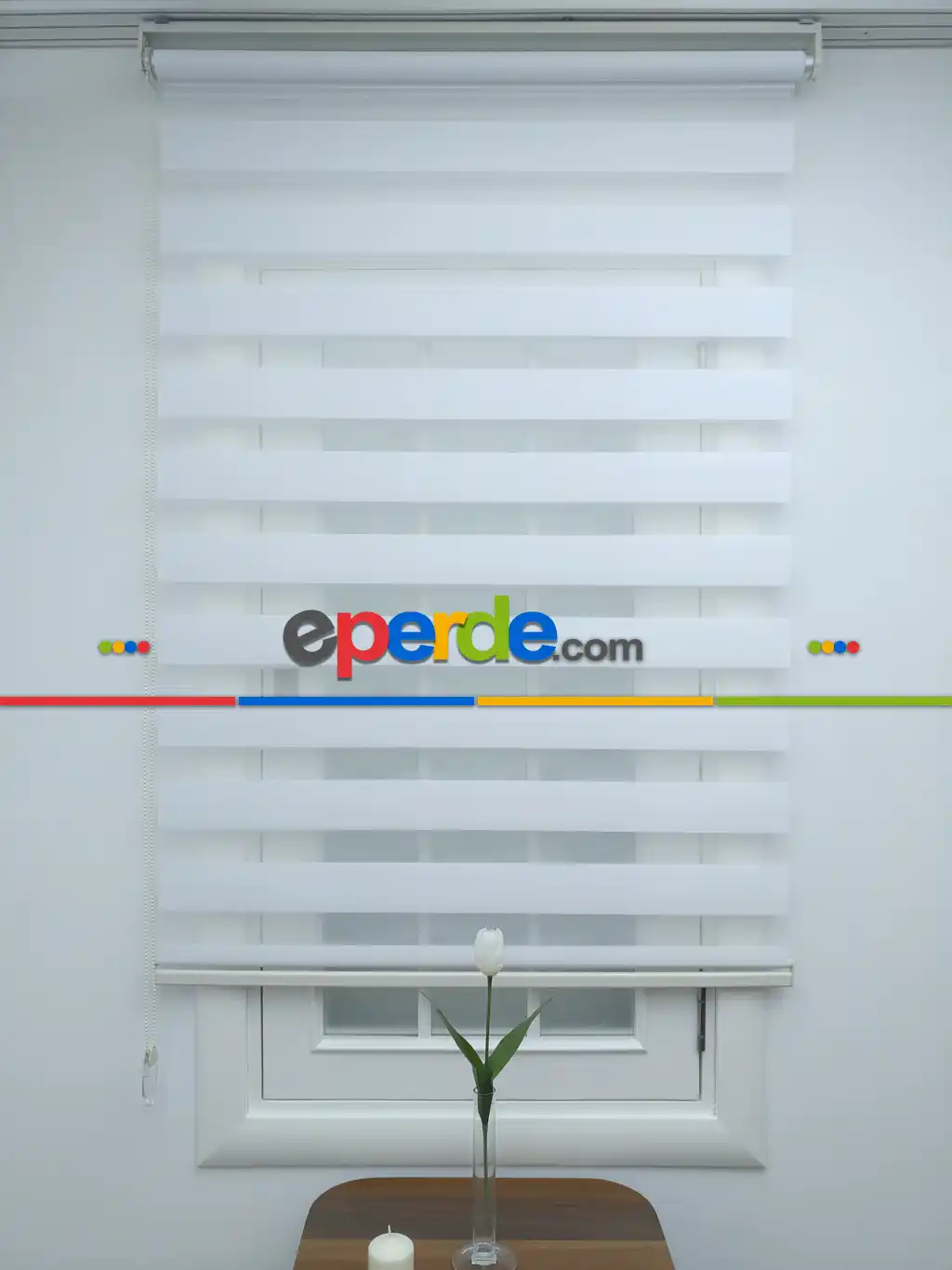 Beyaz Düz Zebra Perde- Beyaz