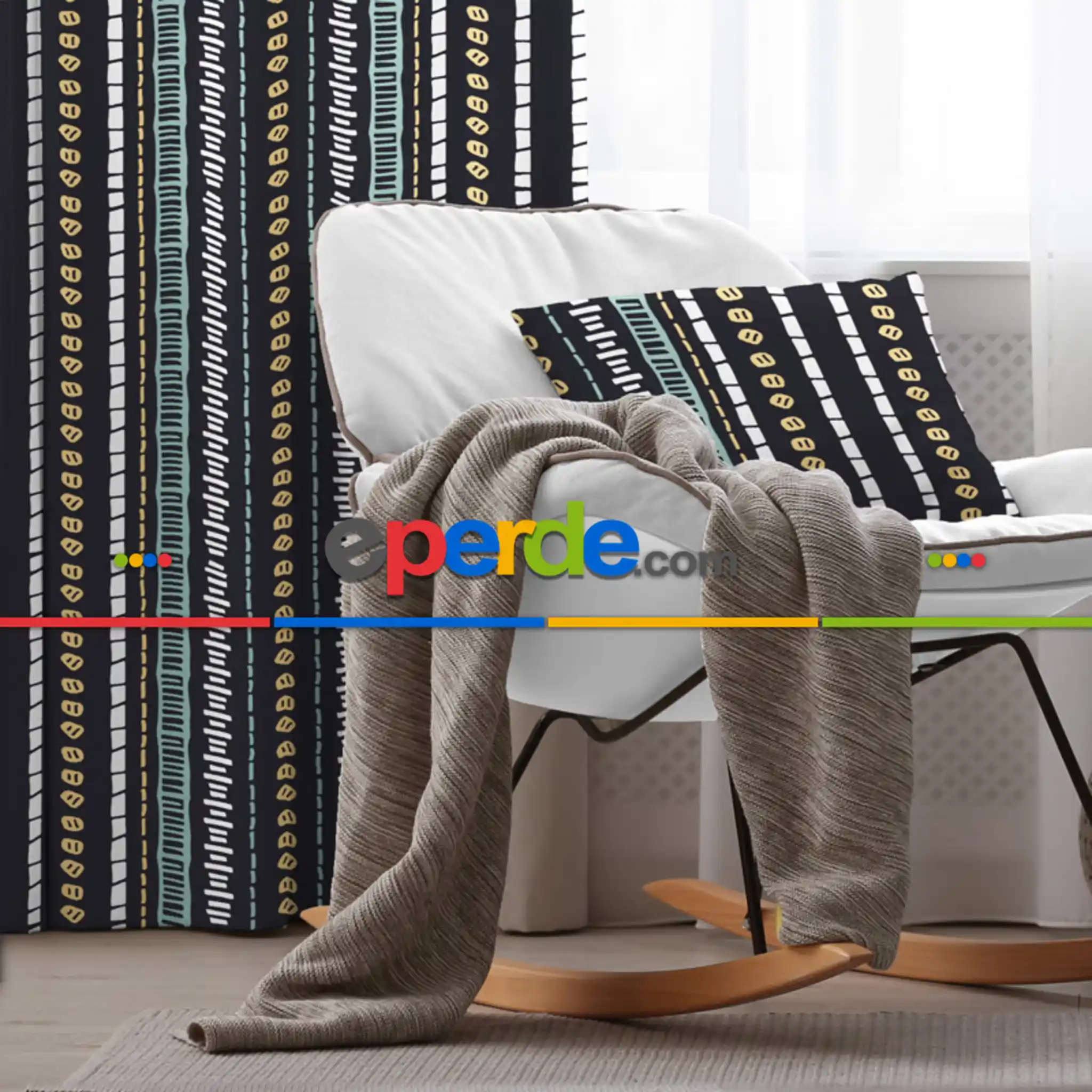 Etnik Fon Perde Evim2021-3 Kumaşı Kalındır Duck Bezi Değildir