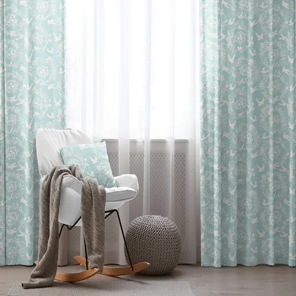 Çocuk Odası Fon Perde Evim794 Kumaşı Kalındır Duck Bezi Değildir- Mavi-beyaz