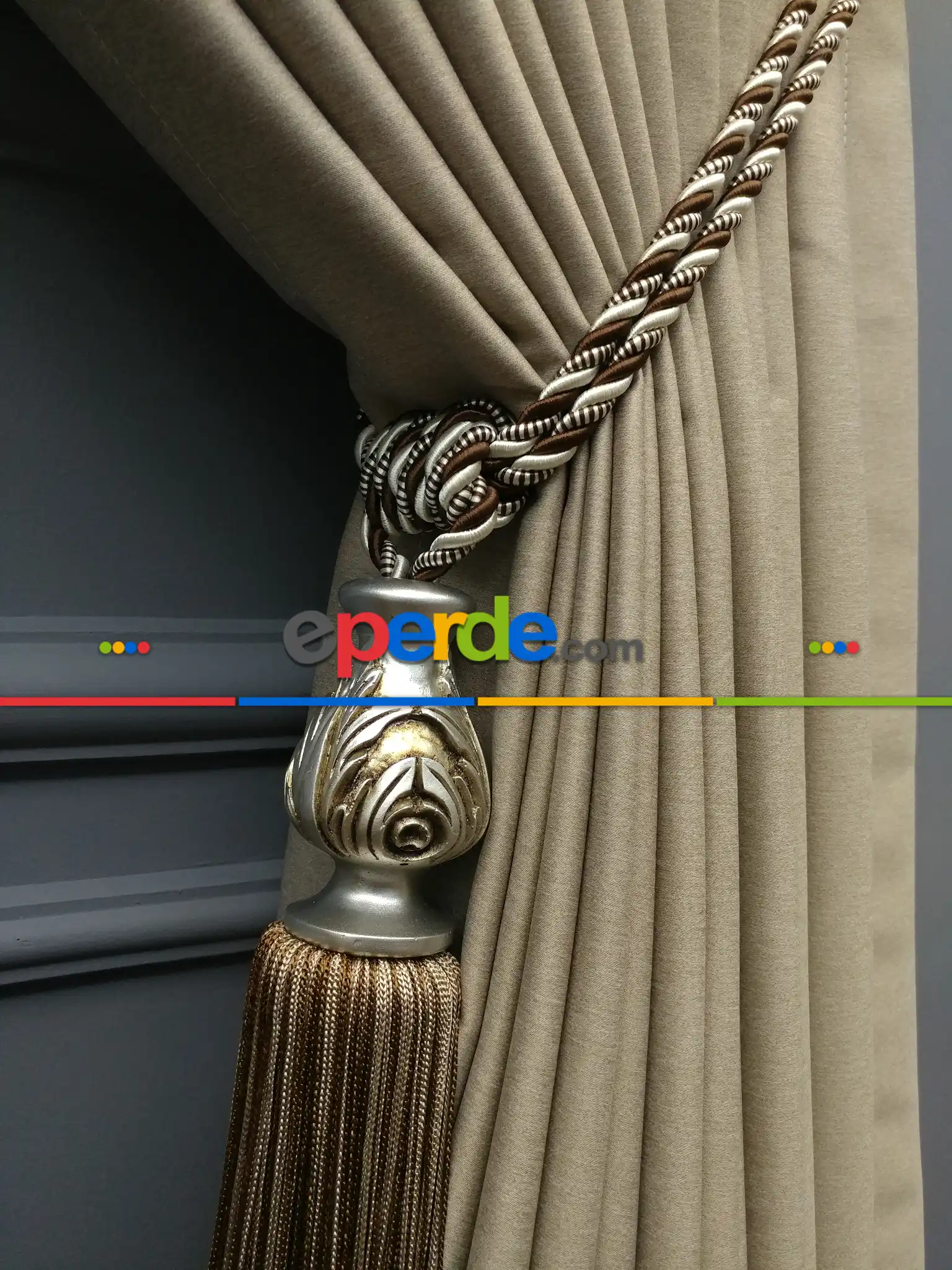 Modern Keten Görünümlü Işık Geçirmez Karatma Fon Perde 204 Ikon- Açık Vizon Rengi-açık Vizon