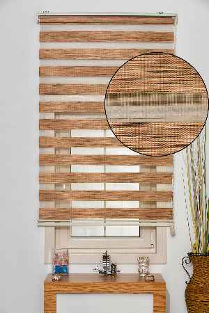 Mutfak Zebra Perde Düz Seri- Kahverengi