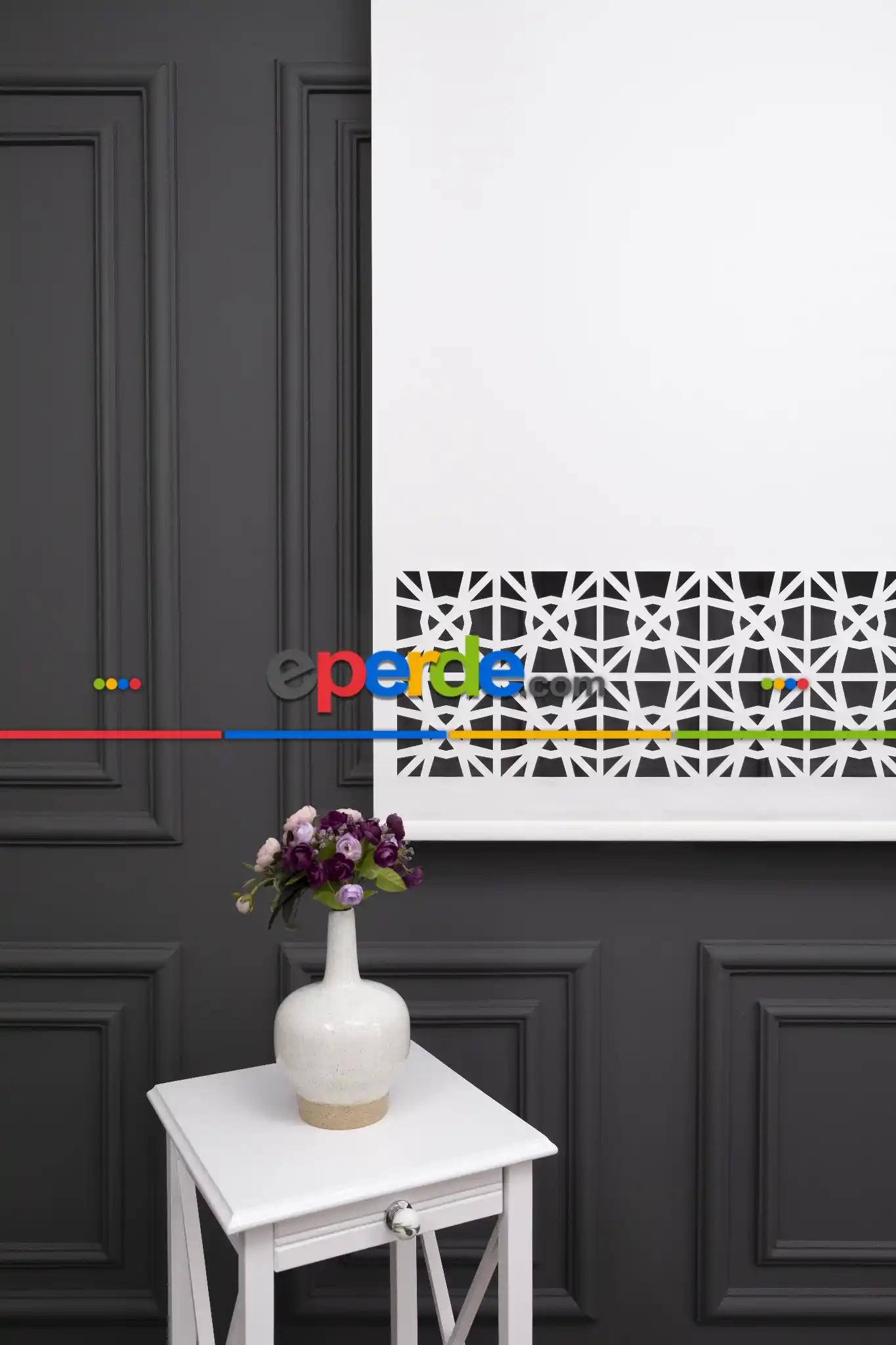 Ekru Renk Lazer Kesim Mat Stor Perde (ister Düz - İster Lazer Kesimli Satın Alın)