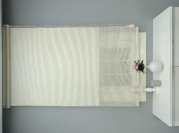 Mutfak - Çiftli Sistem Naturel Hasır Keten Tül Stor- Bej