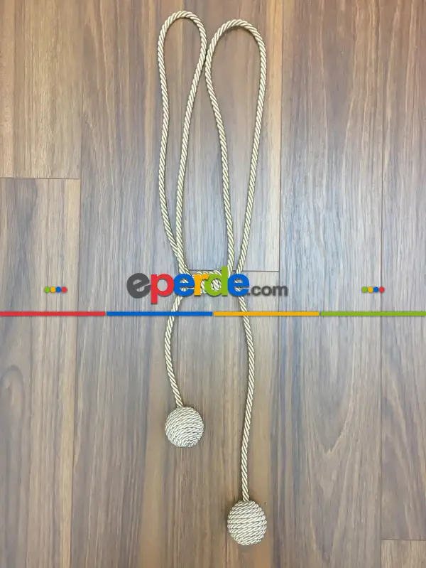 Perde Fon Bağı - Braçol - Krem Rengi - - Krem