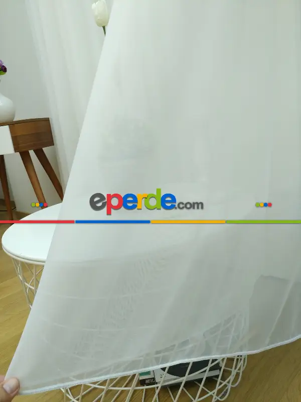 Salon Tül - Ekru Tergal Vual Düz Tül Perde- Ekru