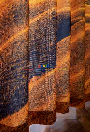 Hazır Ölçülü Dökümlü Kumaştan Dağ Ve Ova Manzaralı Baskılı Pilesiz Fon Perde 1. Kalite