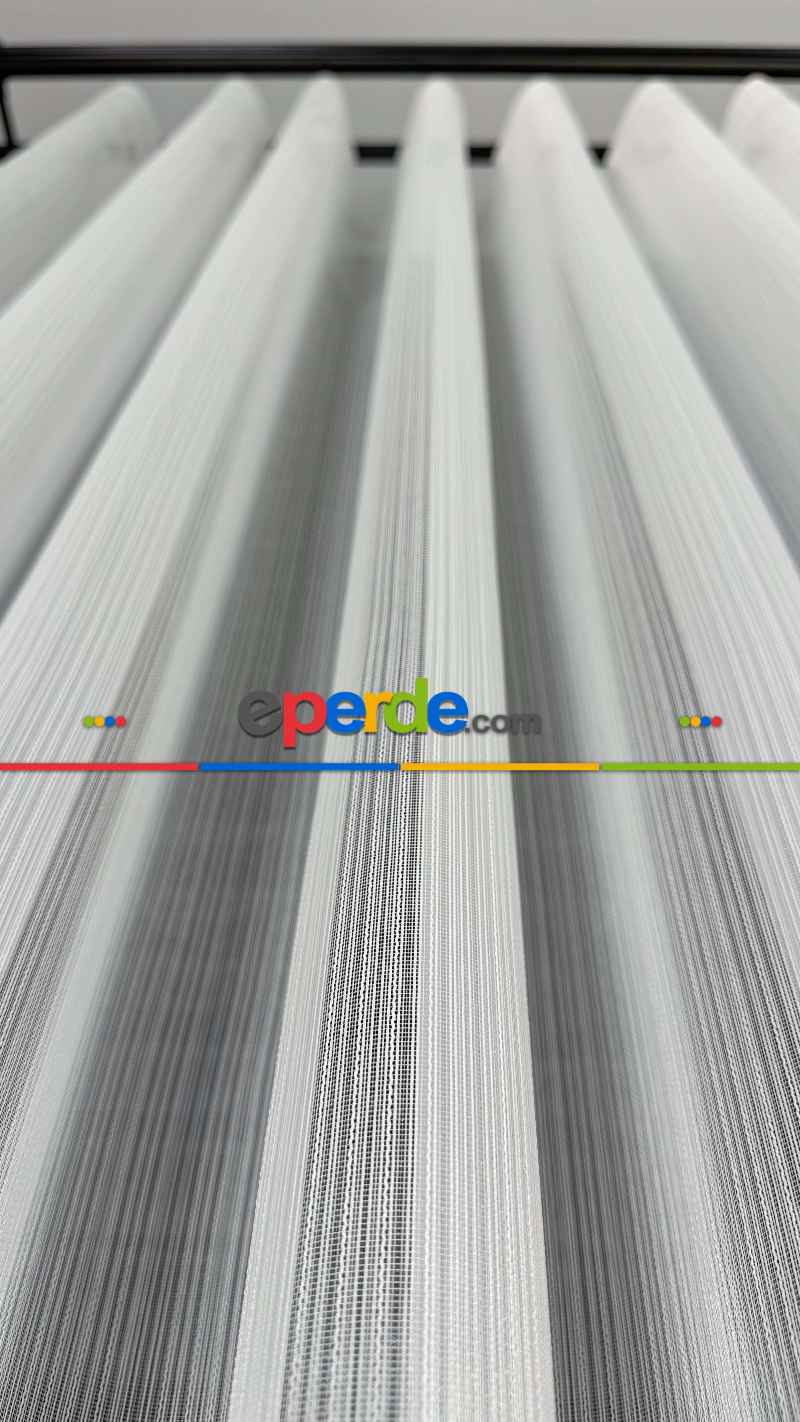 Vakko Simli Çizgili Tül Perde, Premium Seri Ağır Gramajlı