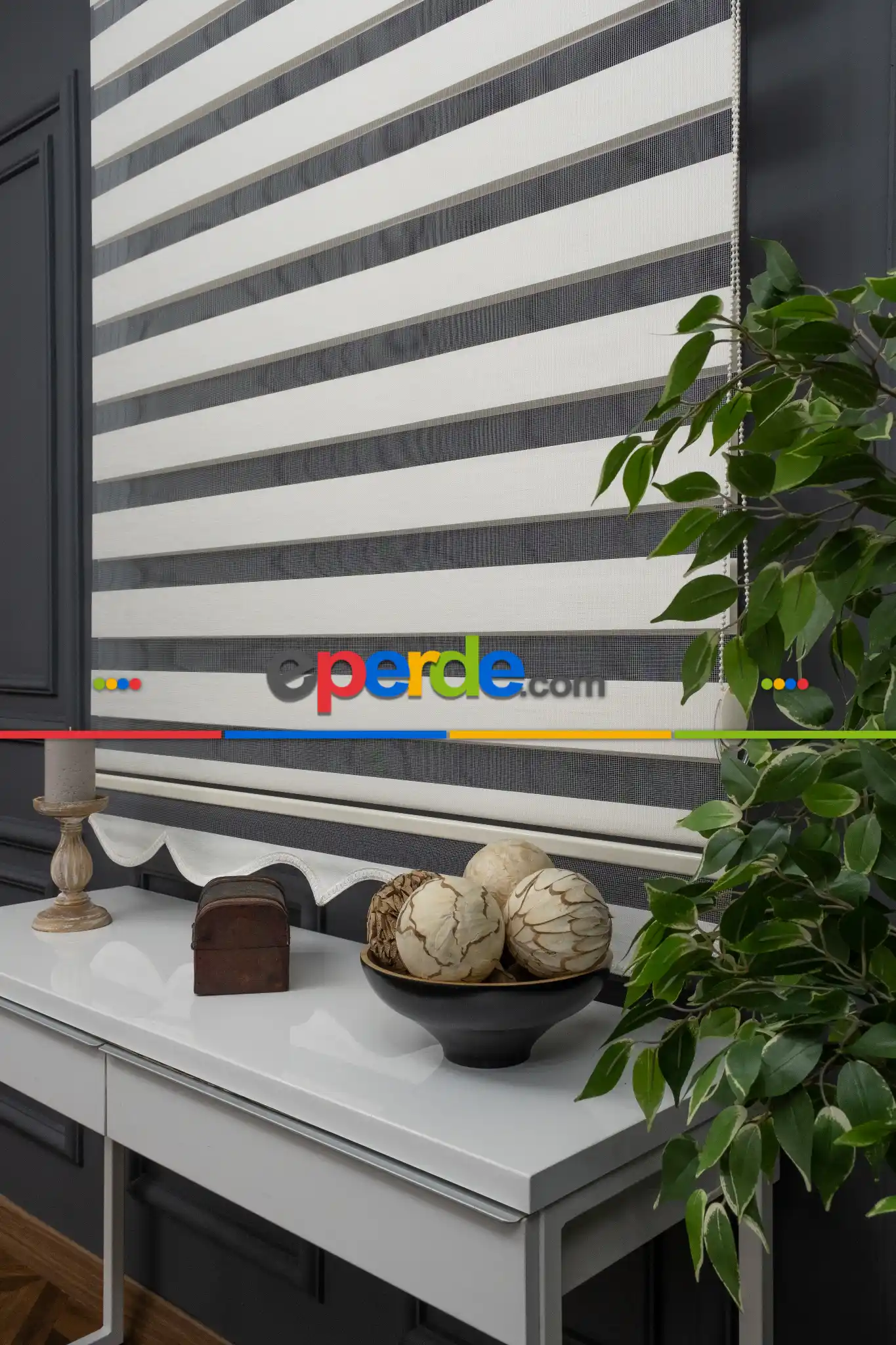 Krem Bambu Zebra Perde 110x200