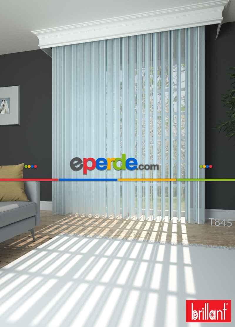 Brillant Akıllı Tül Perde Bebeksi Mavi Renkli Tül Dikey Zebra Perde Düz 1. Kalite