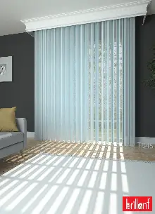 Brillant Akıllı Tül Perde Bebeksi Mavi Renkli Tül Dikey Zebra Perde Düz 1. Kalite