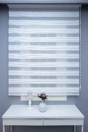 Salon Zebra Perde - Pliseli Zebra Perde 2021 Sezonu Dar Pliseli A Kalite Zebra Perde- Ekru