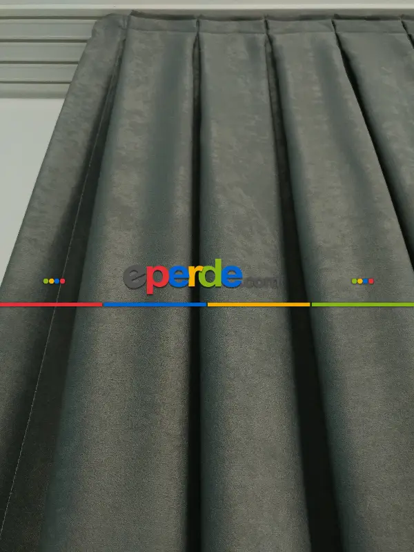 Salon - Soft Fon Perde Gri Rengi Dökümlü En - Gri-Füme-Antrasit