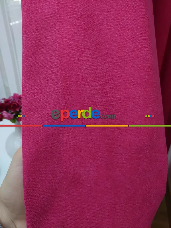 Salon Fon - Fuşya Düz Fon Perde - Fuşya