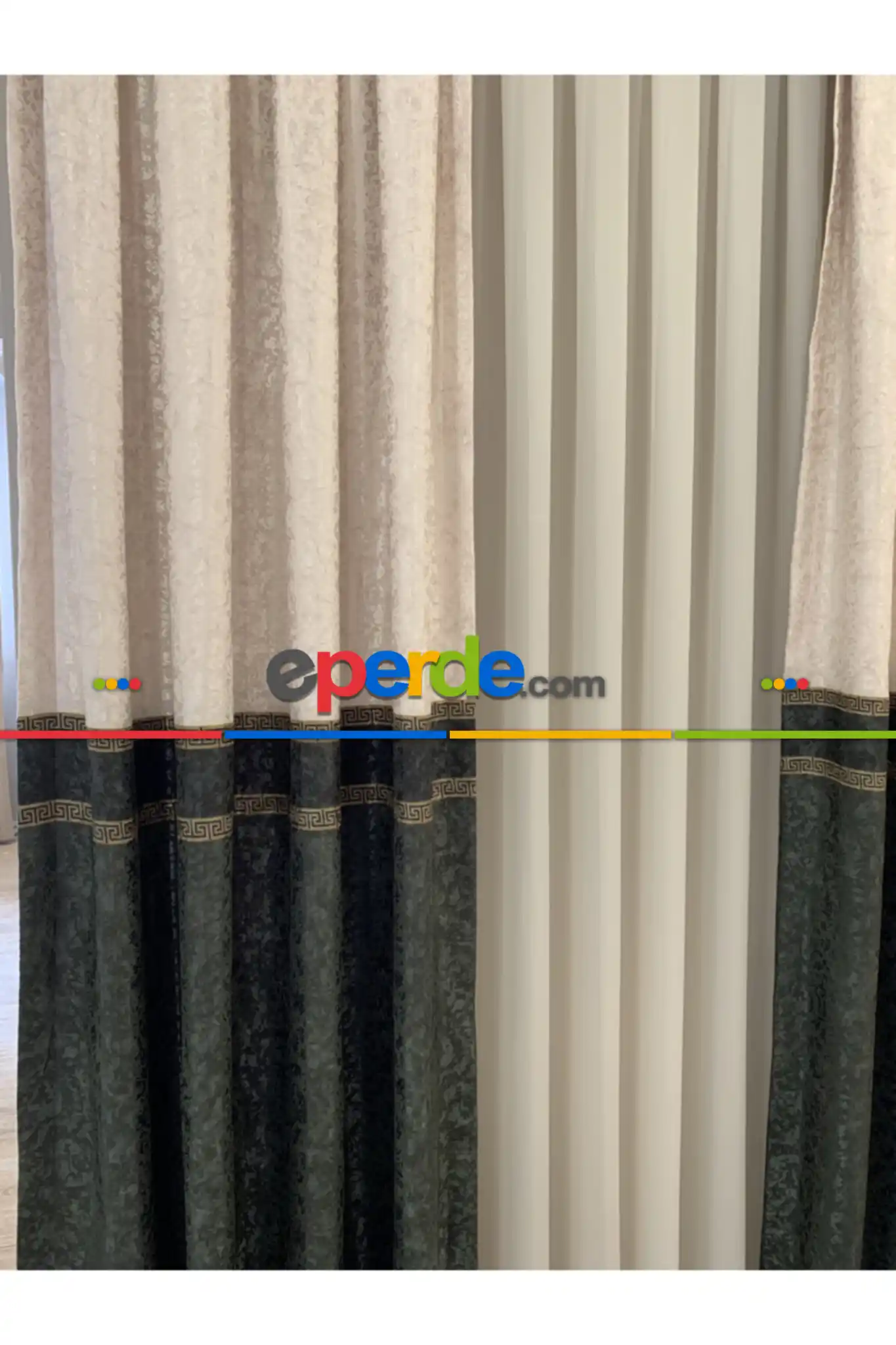 Brillant Fon Perde Yan Kanat Perde Koyu Yeşil Fon Perde Elitafon