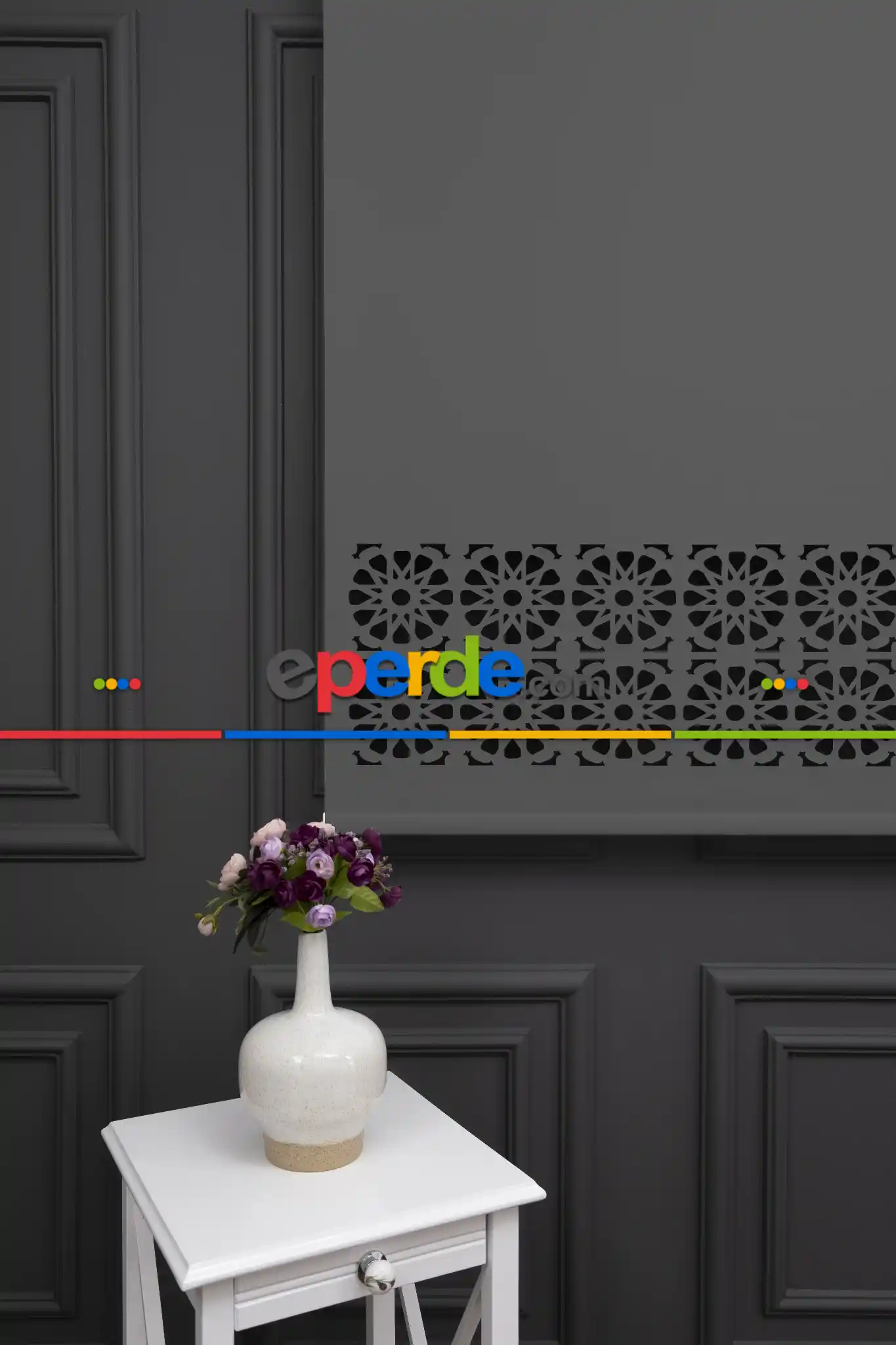 Koyu Gri Renk Lazer Kesim Mat Stor Perde (ister Düz - İster Lazer Kesimli Satın Alın)