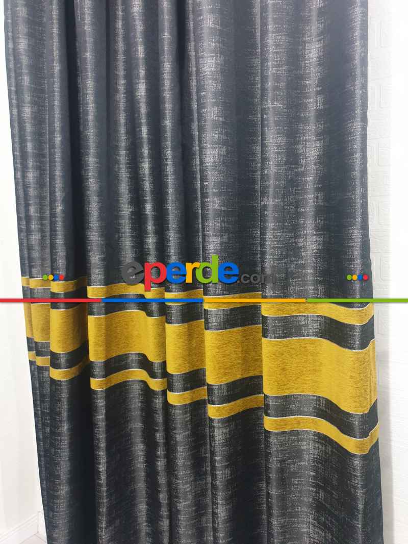 Geniş Enli Jakarlı Dokuma Salon Yatak Odası Lüks Perdeler 5 Renk Seçenekli