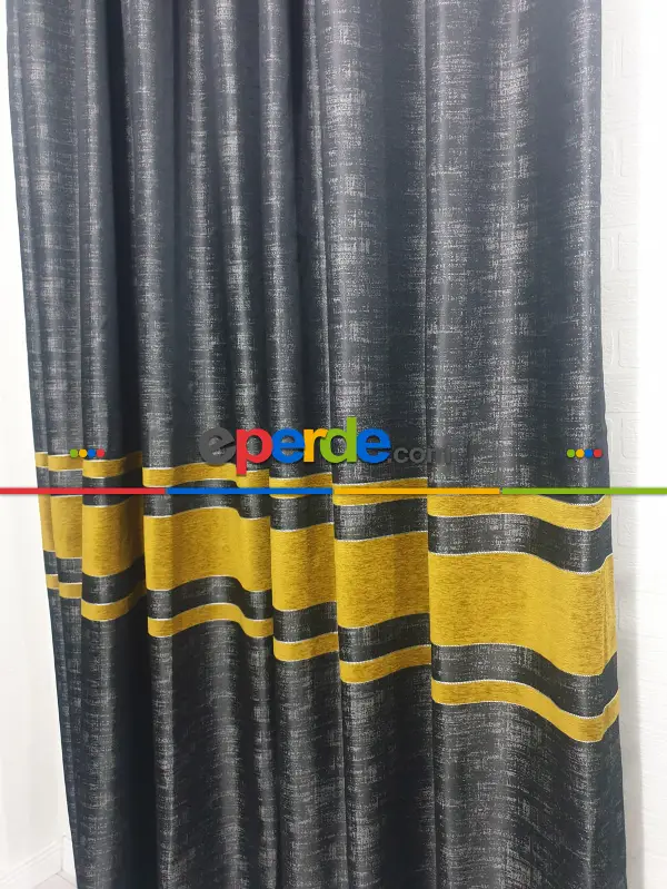 Yatak Odası - Geniş Enli Jakarlı Dokuma Salon Yatak Odası Lüks Perdeler 5 Renk Seçenekli