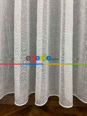 Salon - Natural Keten Tül Birinci Kalite İplikten Özel Üretilmiştir Ütü İstemez