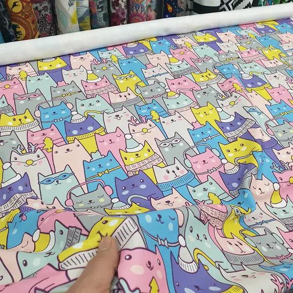 Kedi Resimli Fon Perde Evm405 -h- Kumaşı Kalındır Duck Bezi Değildir.- Yeşil-Mavi-Kırmızı-Pembe-Çok Renkli