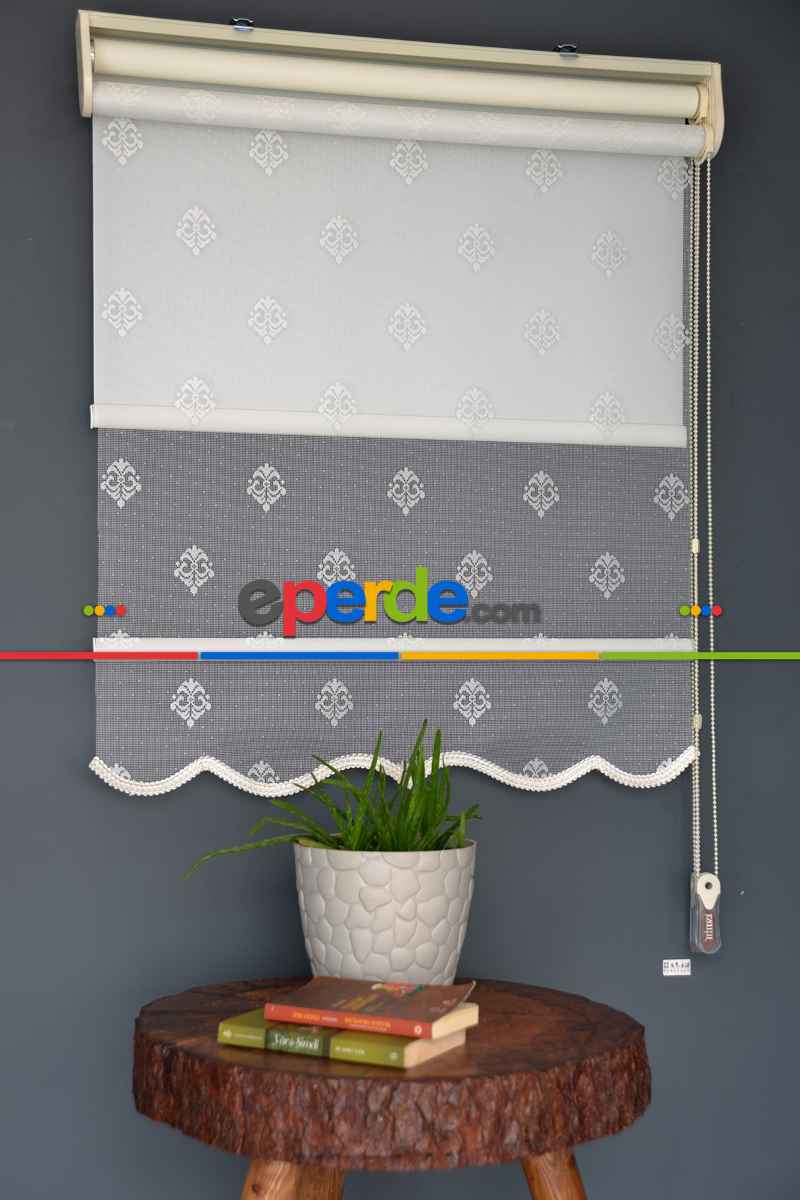 Halim Perdesan Dacuz-95 Beyaz Renk Etekli Veya Eteksiz Çift Mekanizmalı Tül Stor Perde