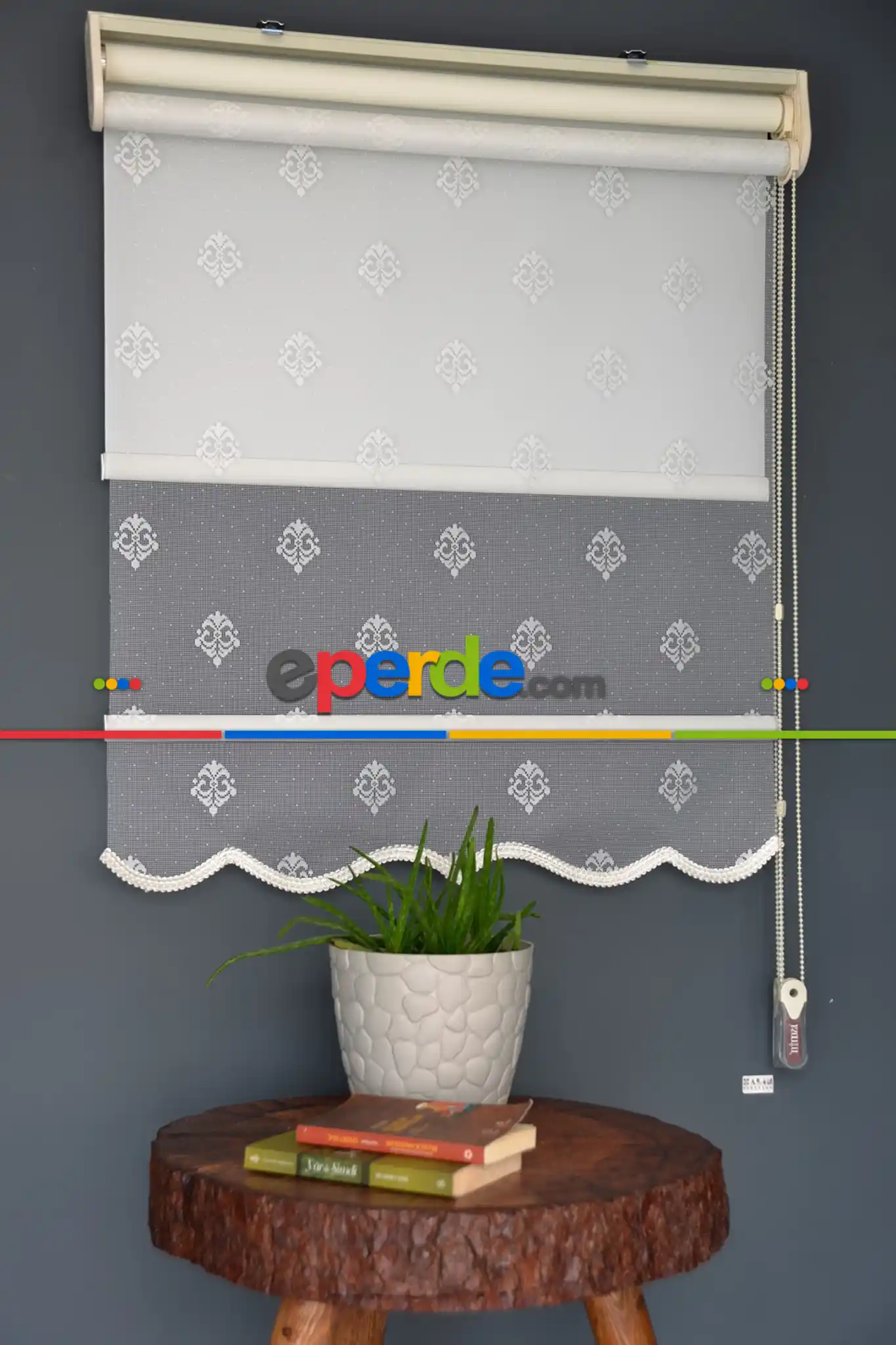 Halim Perdesan Dacuz-95 Beyaz Renk Etekli Veya Eteksiz Çift Mekanizmalı Tül Stor Perde