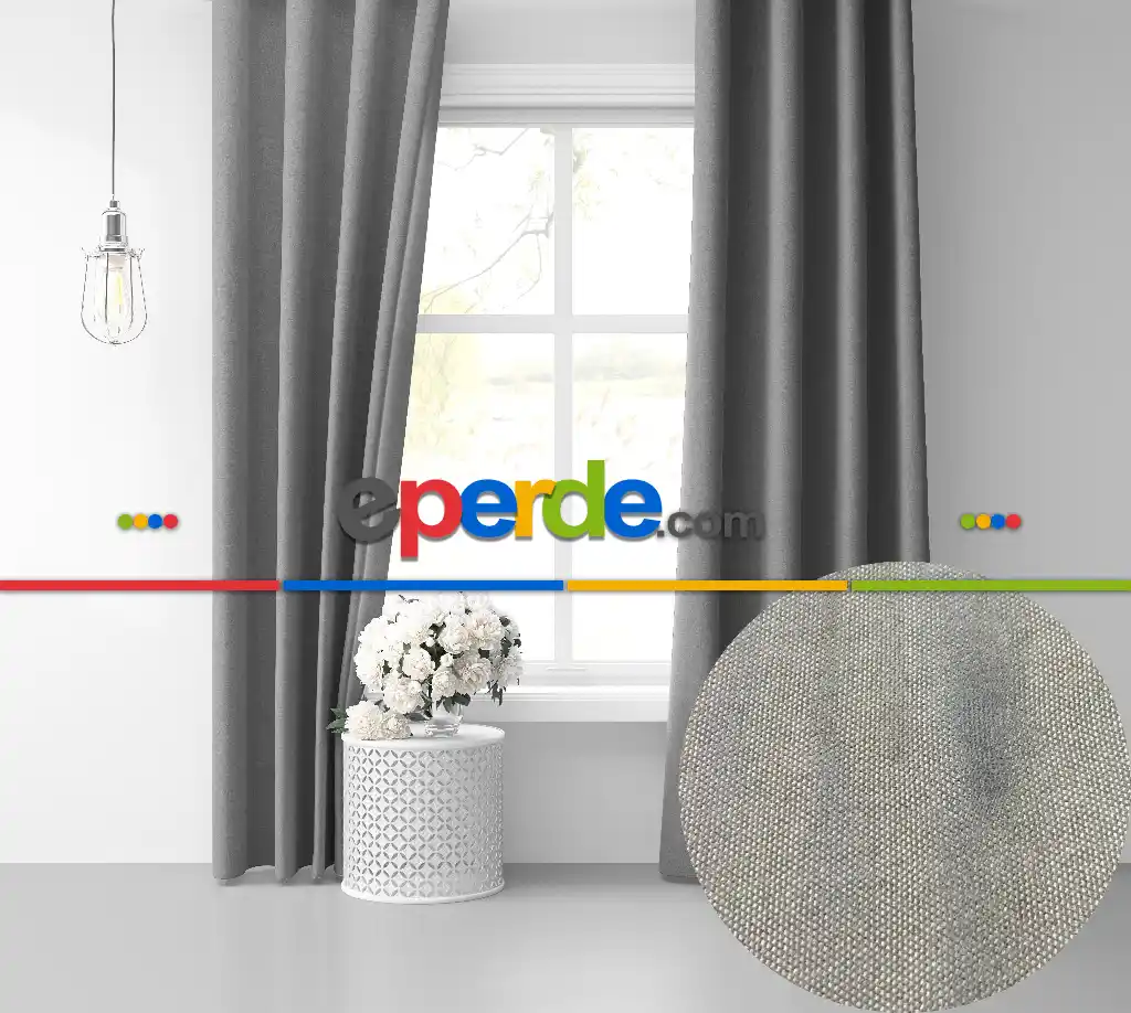 Açık Gri Ada Fon Perde 51 Renk Seçeneği 150x260 Perle Home Daily Series