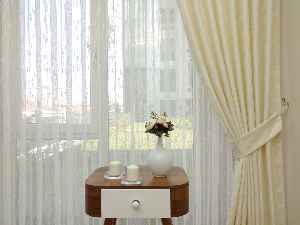 Ekru - Katyonik Jakar Fon Perde- Ekru