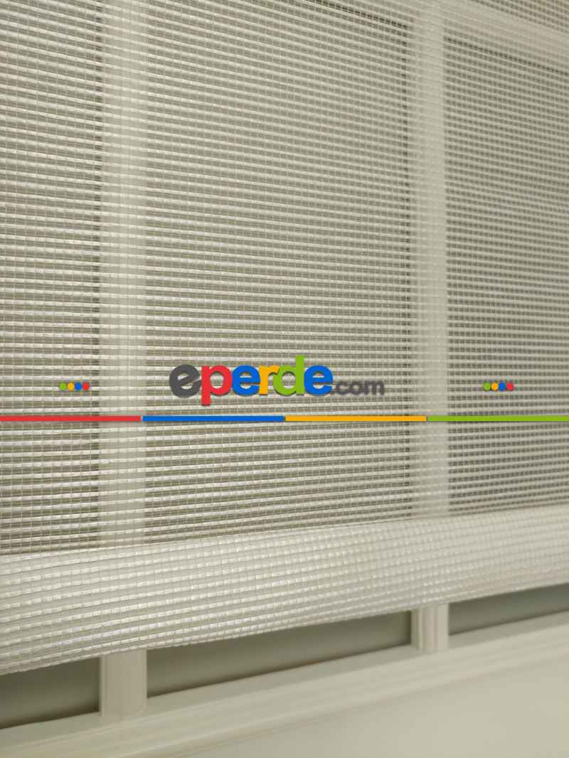 Mutfak - Bambu Tül Stor - Çiftli Sistem Tül Stor Perde (bamboo)- Krem