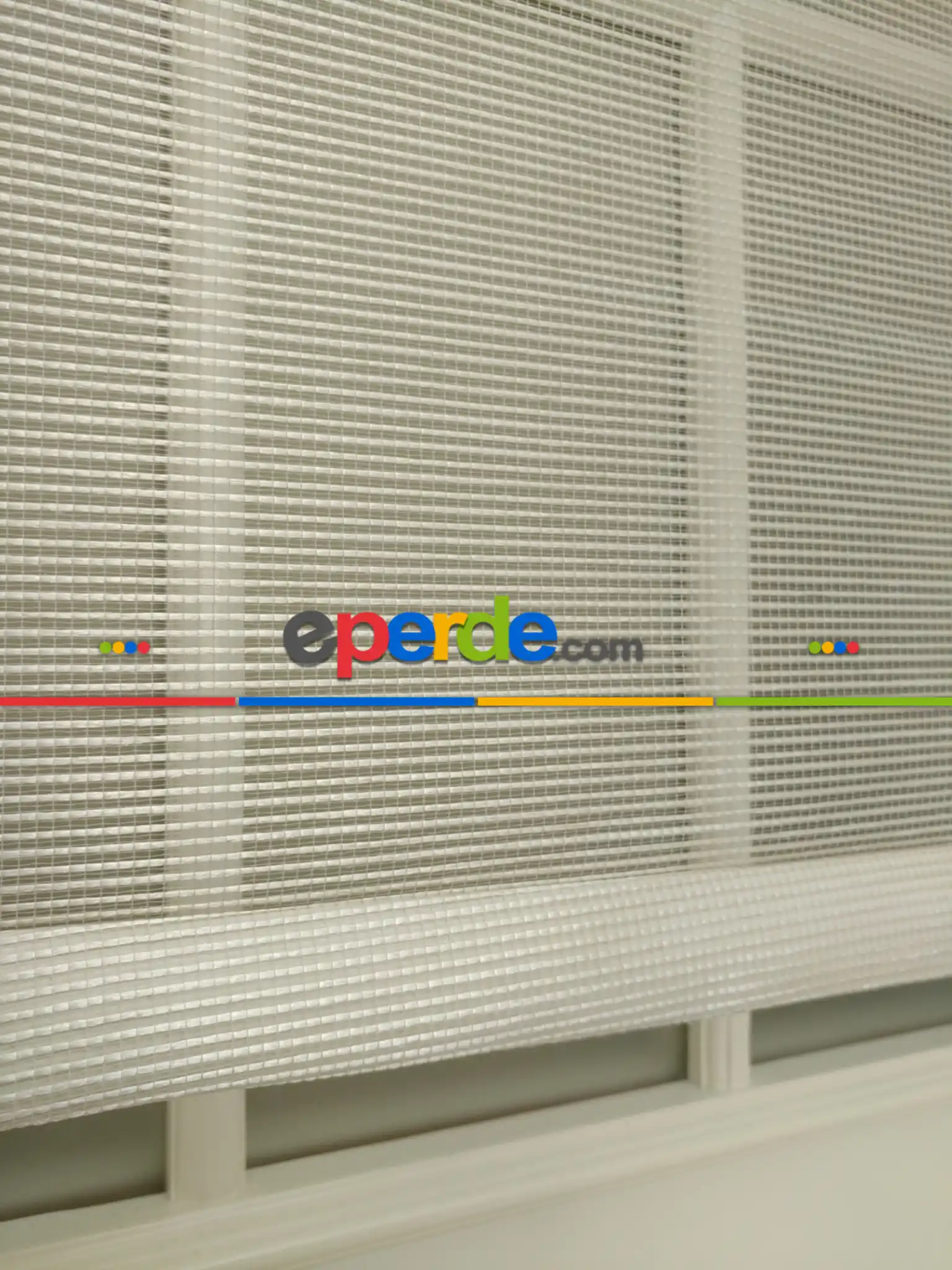 Bambu Tül Stor - Çiftli Sistem Tül Stor Perde (bamboo)- Krem