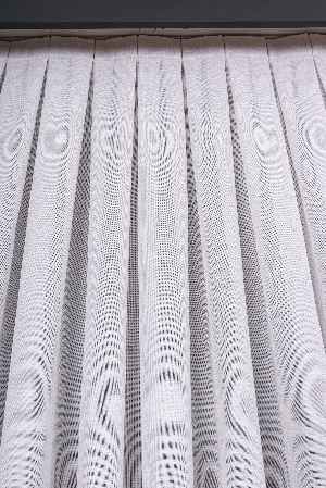 Hazel Beyaz-kahverengi Detaylı Keten Düz Tül Perde Gramajlı