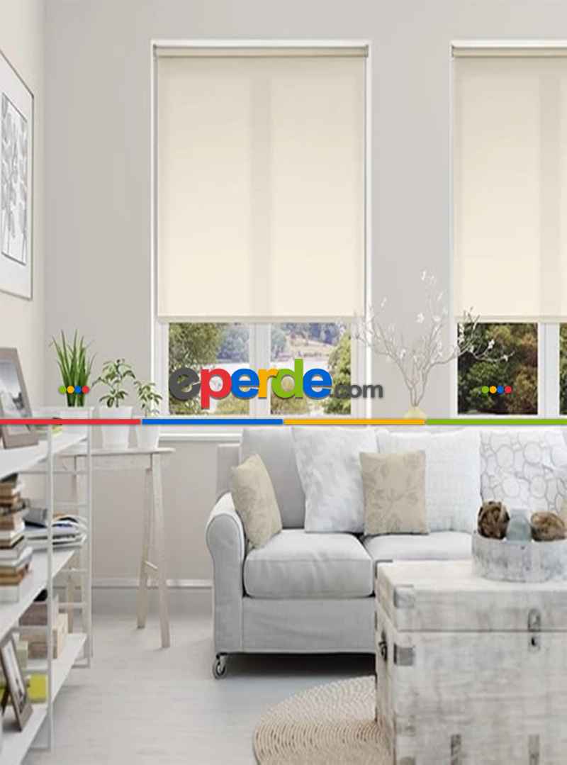 Brillant Krem Stor Perde- Krem