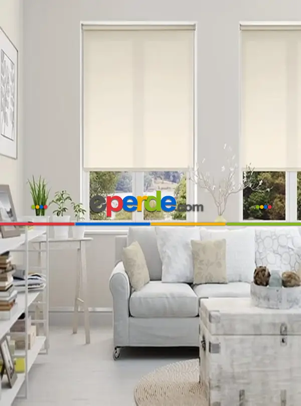 Brillant Krem Stor Perde- Krem