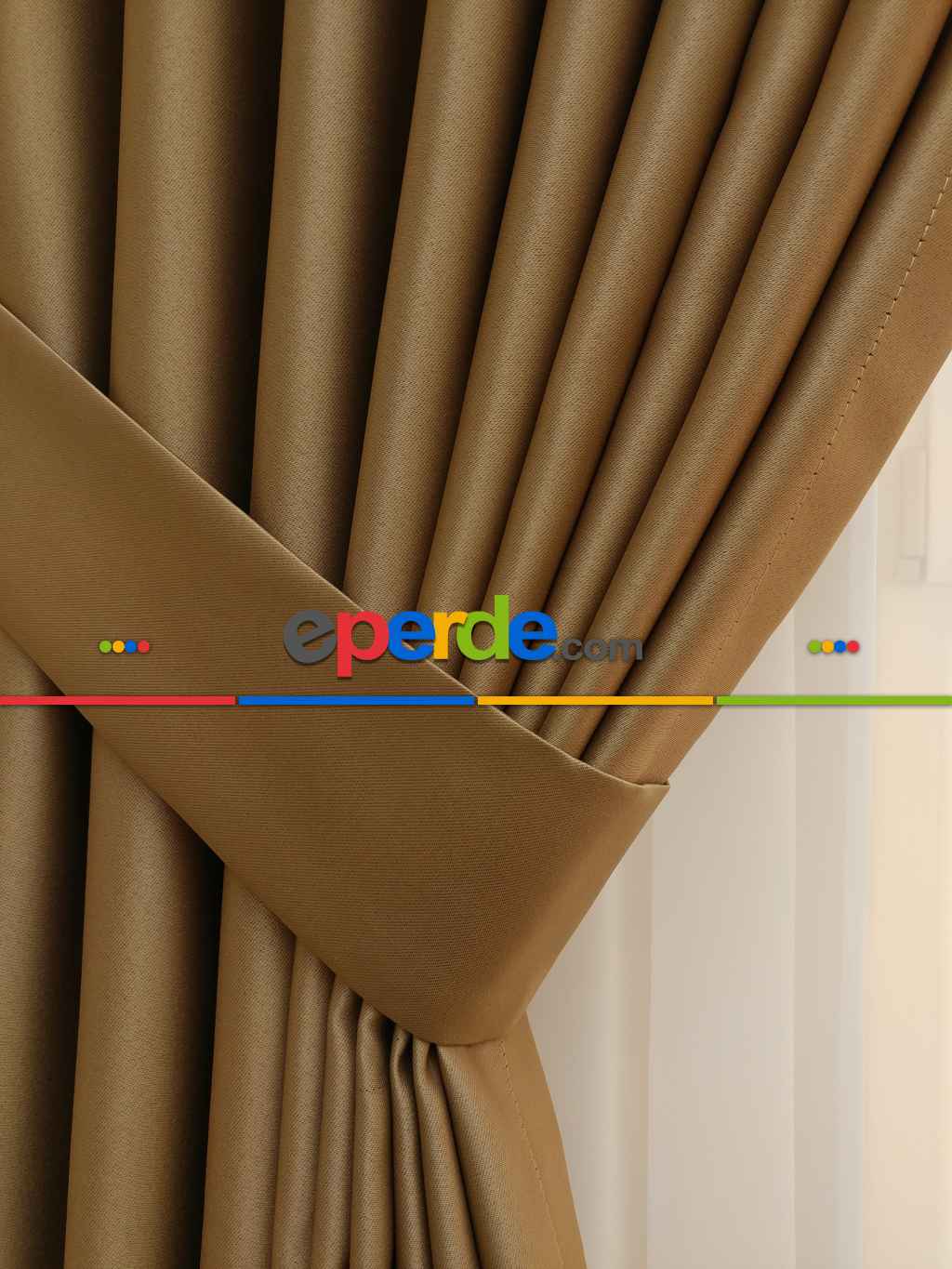 Açık Kahve Blackout Düz Fon Perde- Kahve Açık