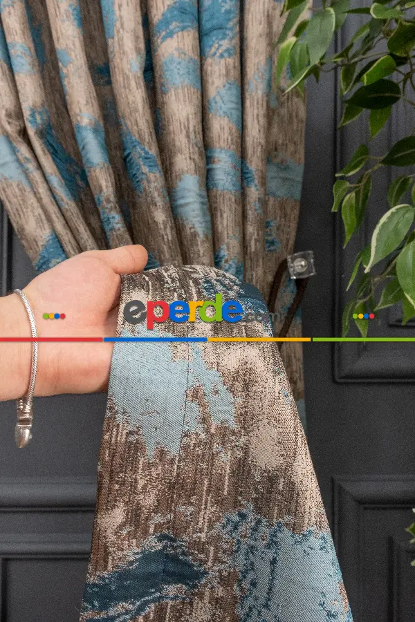 PatineDesenli Desenli Jakar Fon Perde 180 Cm