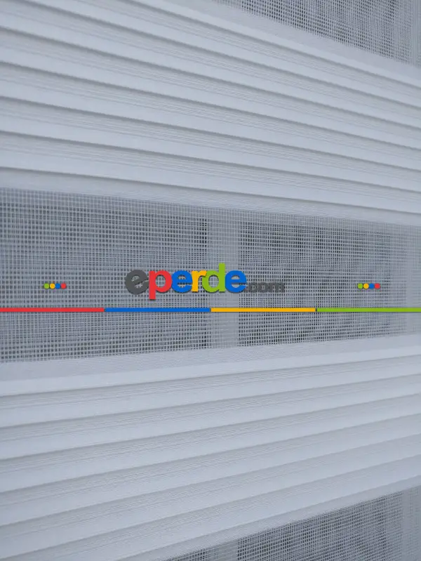 %40 Indirimli !!! Beyaz Dar Plise Zebra Perde Ozel Fiyat- Beyaz